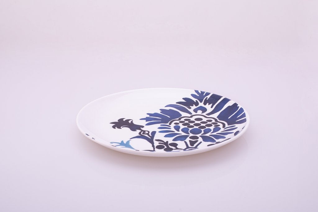 Melamine Dinner Plate bleu blanc (set of 6 plates)