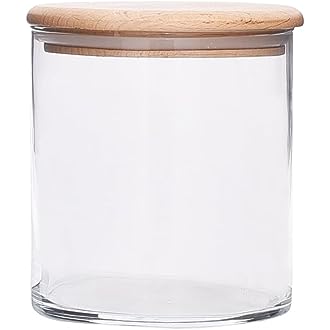 Essentials Glass Jar container with wooden lid