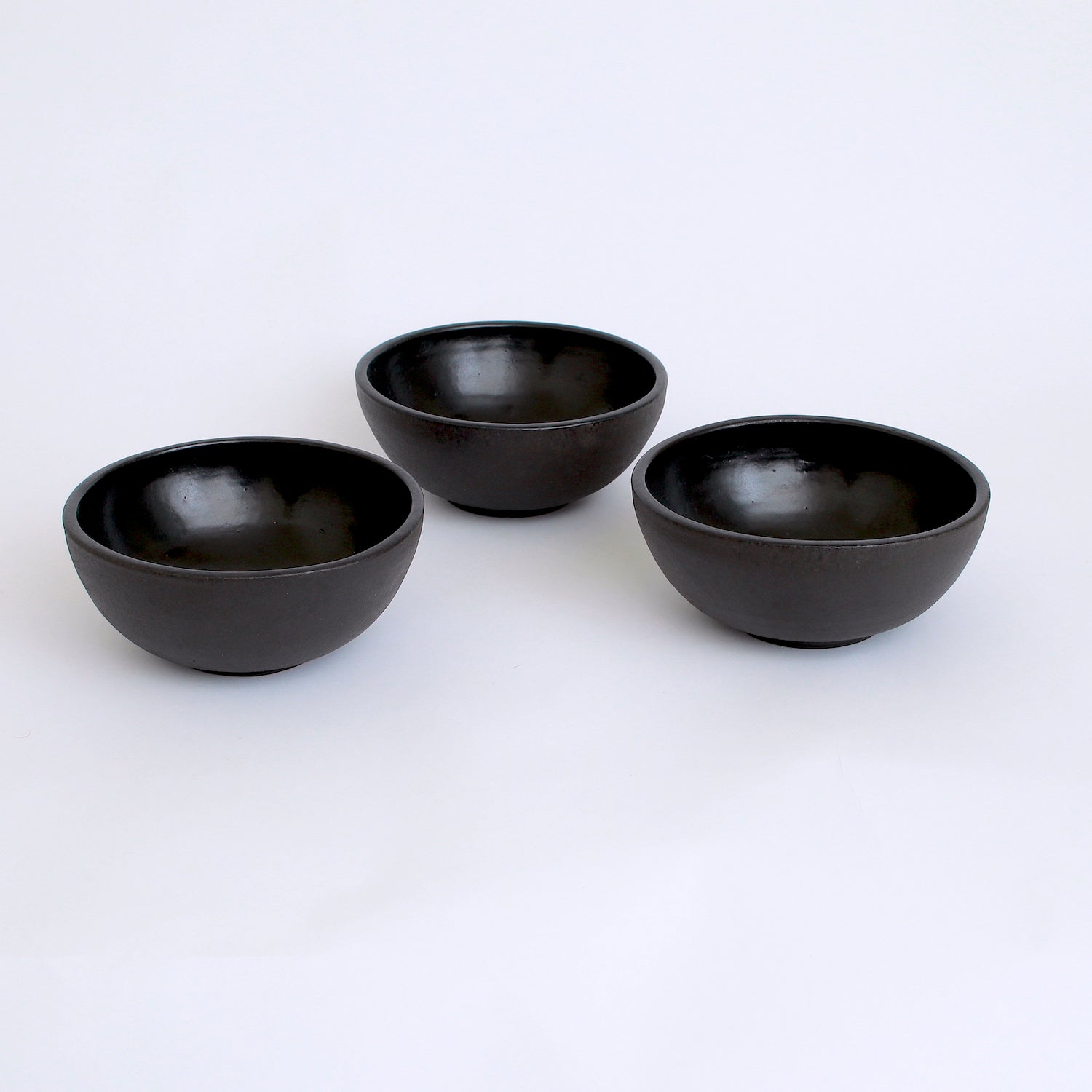 Small Bowl Set-3 Pieces Matt Black