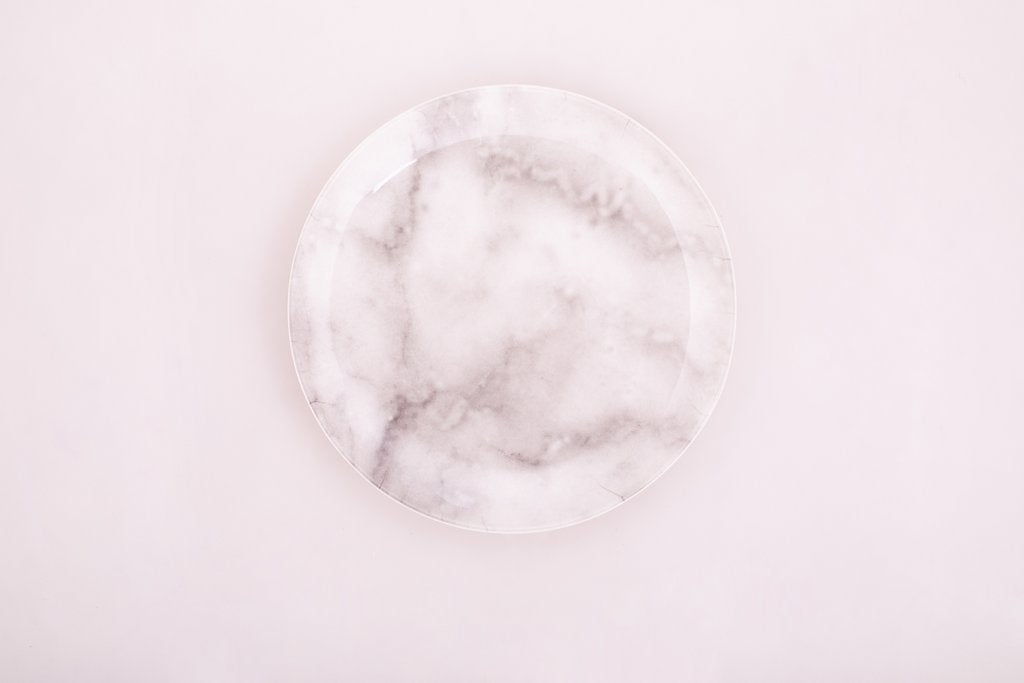 Melamine Dinner Plate white marble (set of 6 plates)