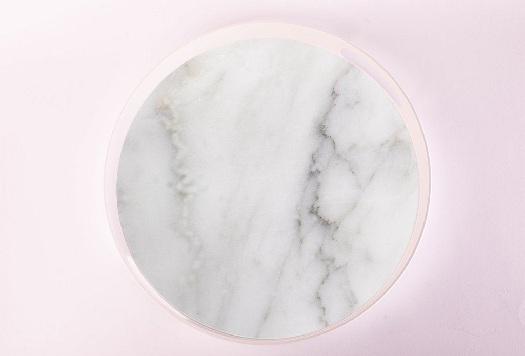 Melamine Dinner Plate white marble (set of 6 plates)