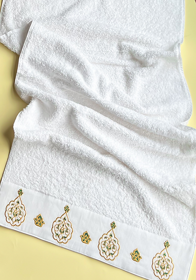 YAQEEN Gold x Green Bathroom Hand/ Medium Towel