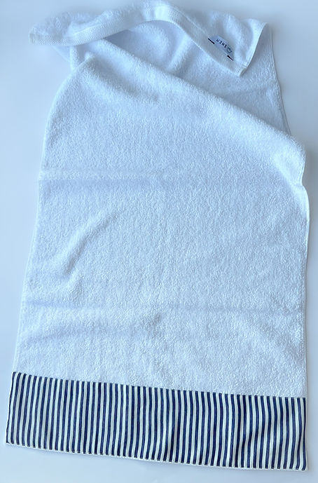 TELA Shiny Navy Stripes 

Hand/ Medium Towel
