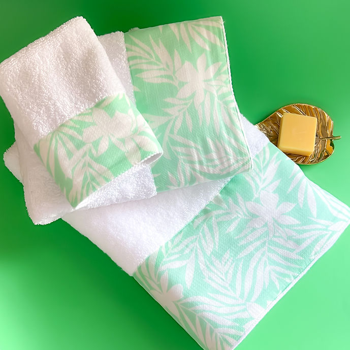 TELA Green Leaves Towel Guest Towel
