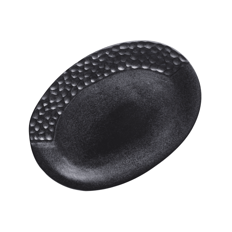Pebble Oval Serving Plate Black