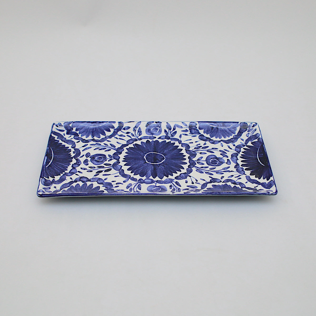 Blue Flower Rectangular Platter