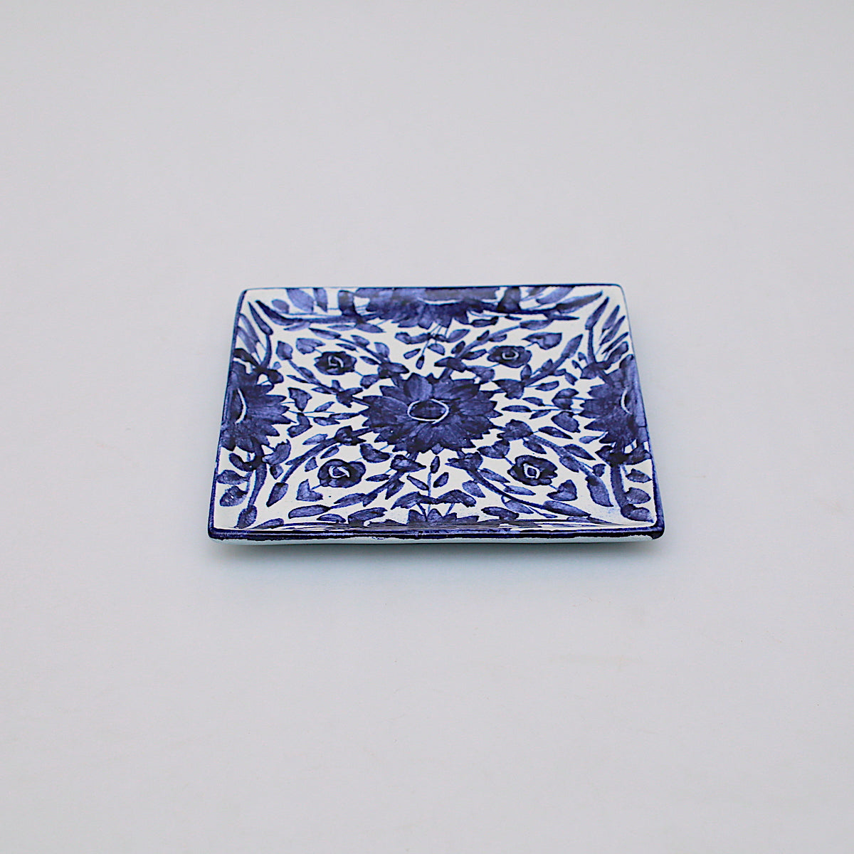 Blue Flower Square Plate