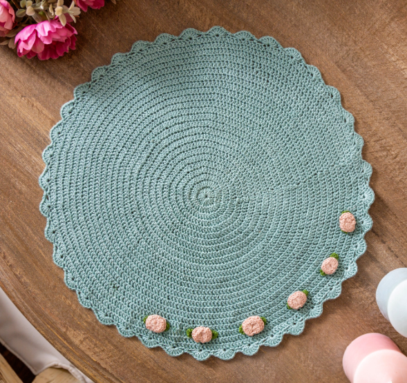 Shabby Crochet Placemat Pale Pink