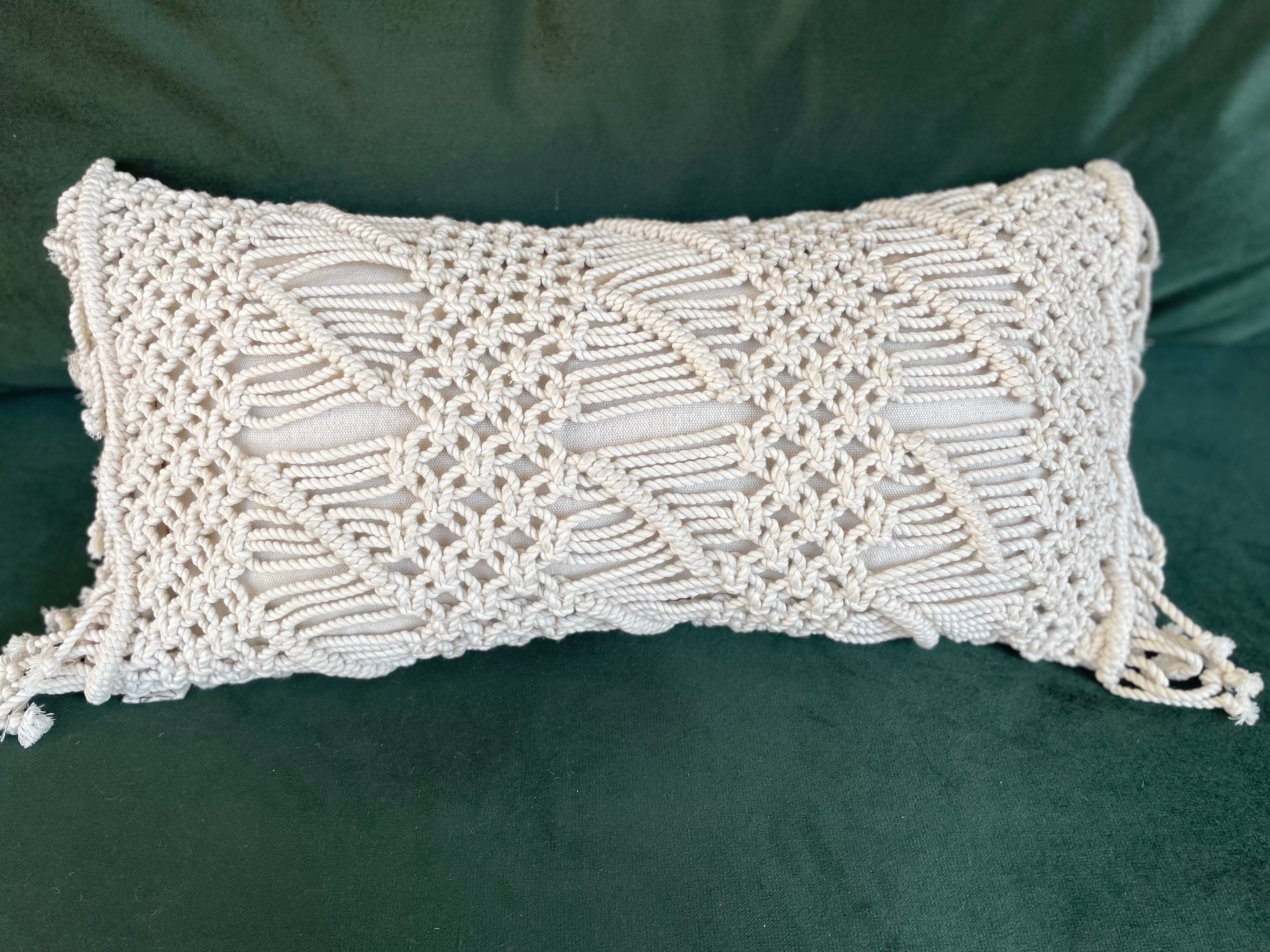 Rectangular Cotton Macrame Cushion