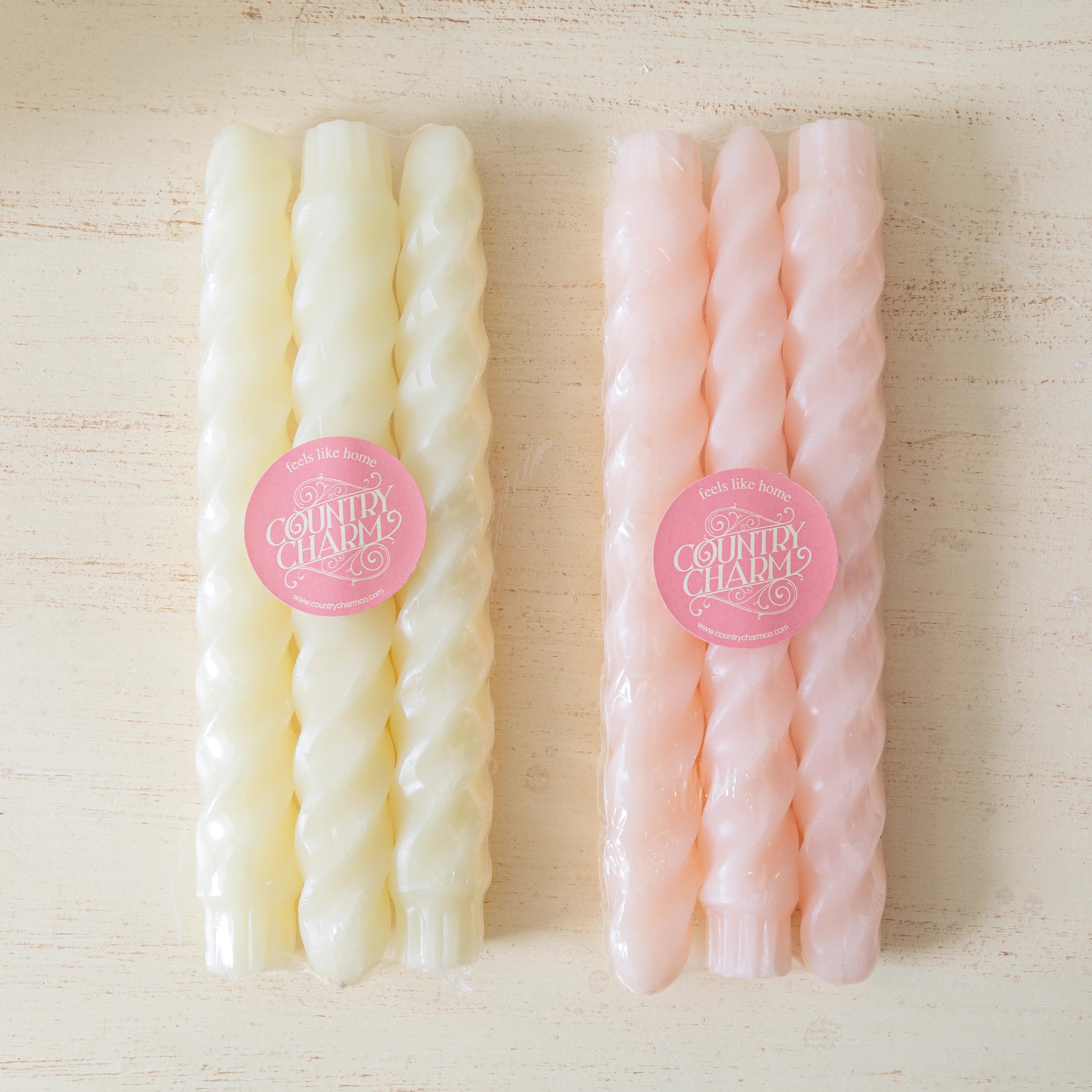 Twister Dinner Candles (set of 3) Pale Pink