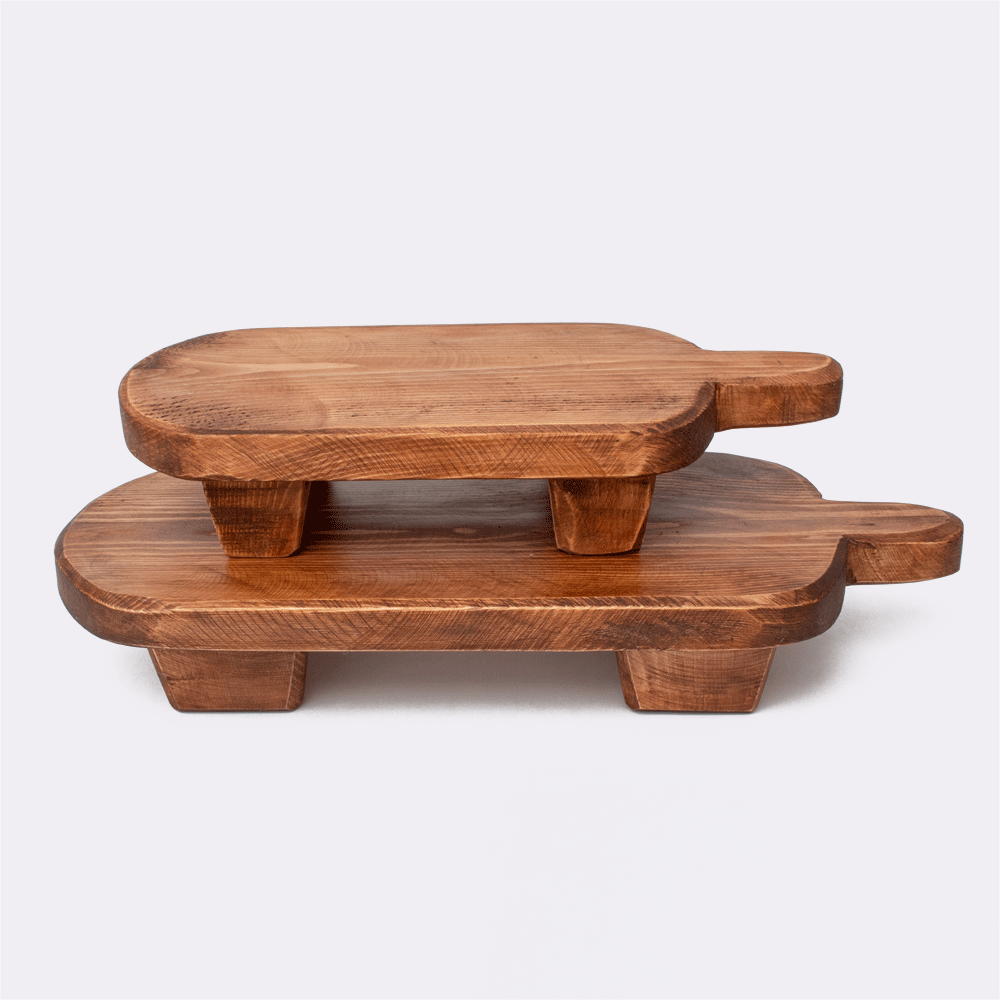 2 Level Wooden Platter