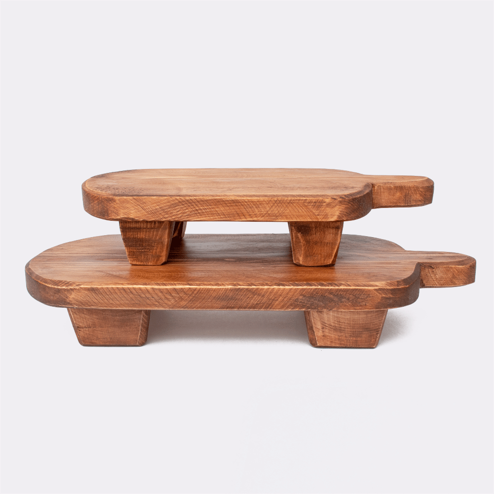 2 Level Wooden Platter