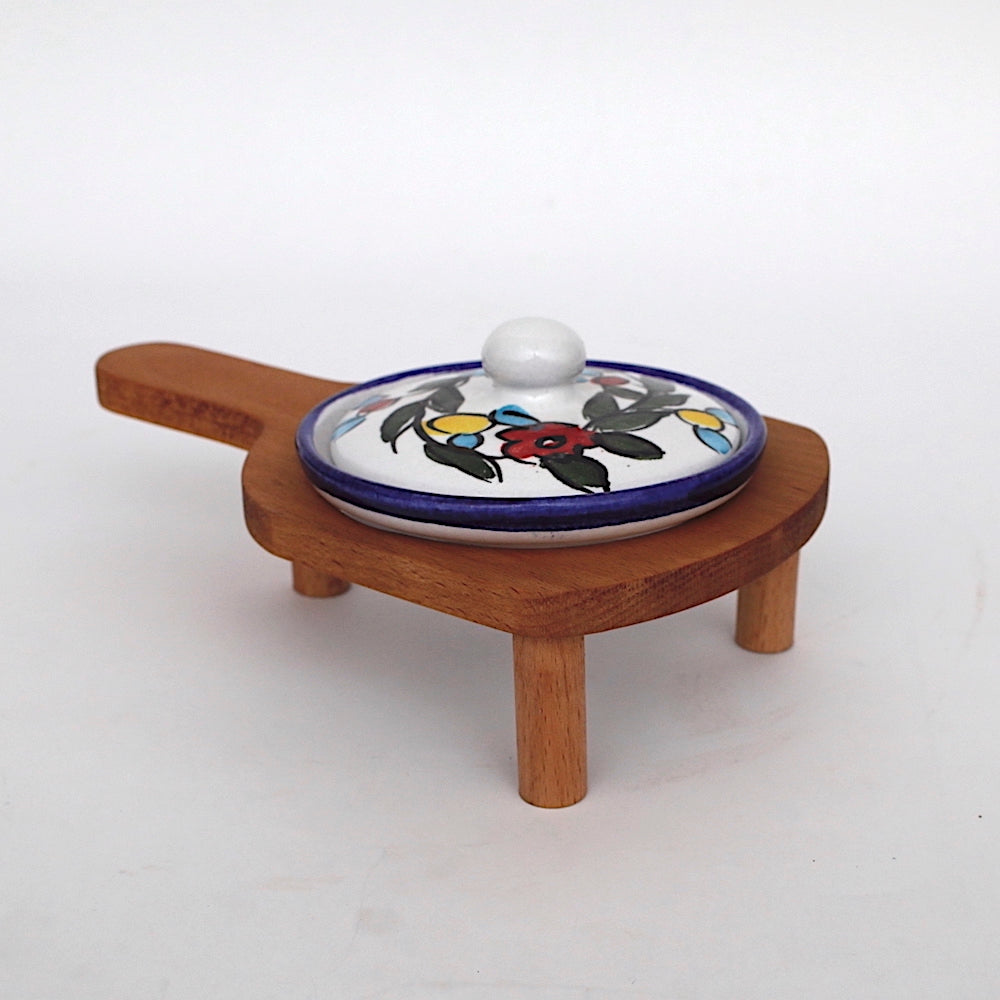Palestinian Set Bowl With Wooden Tray