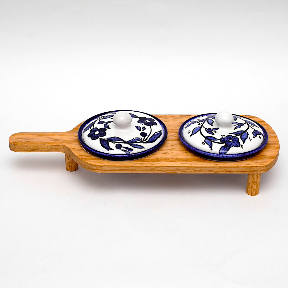 Palestinian Set Bowl With Wooden Tray