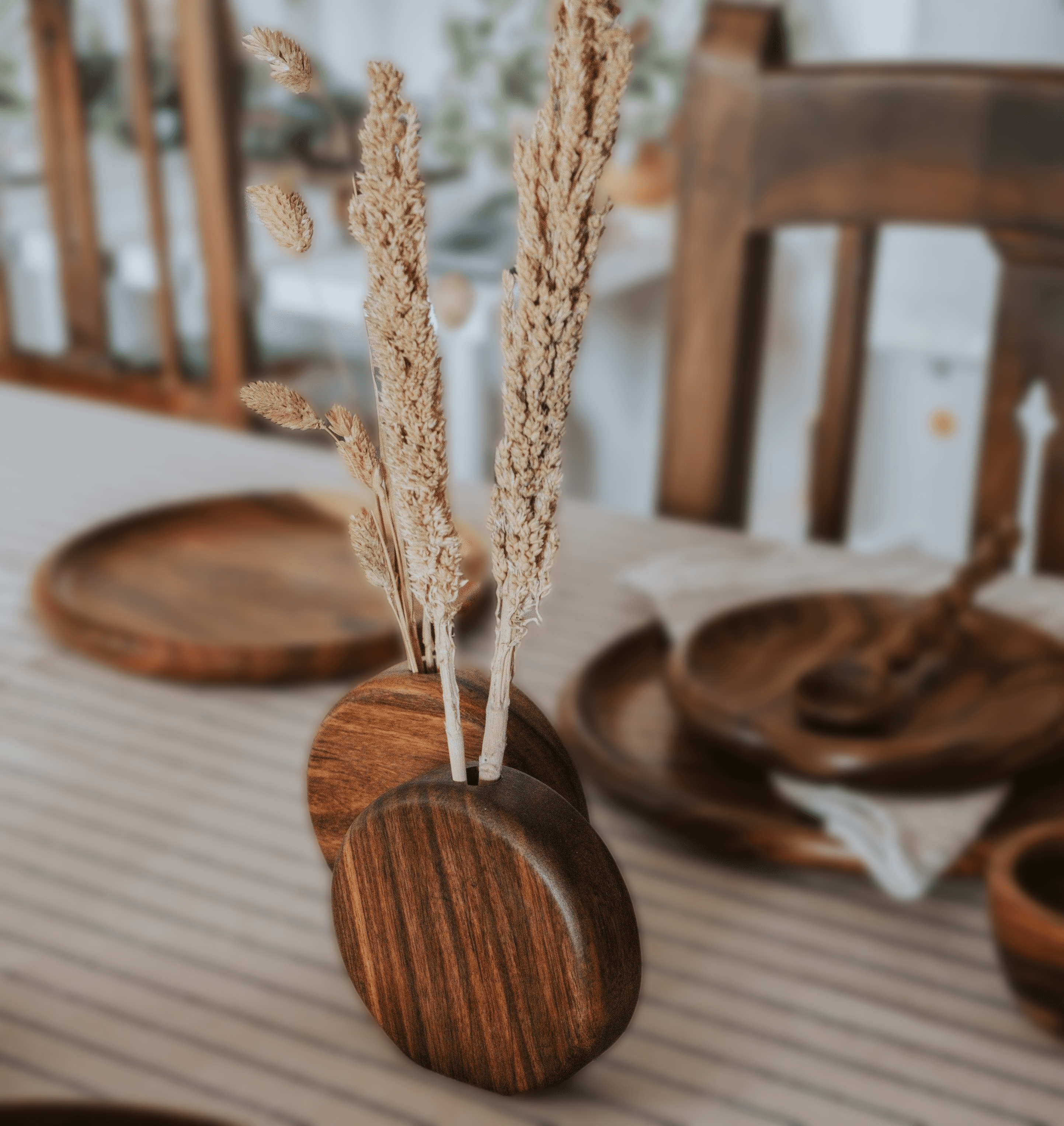 Wood Circular Vase - chefmay.com