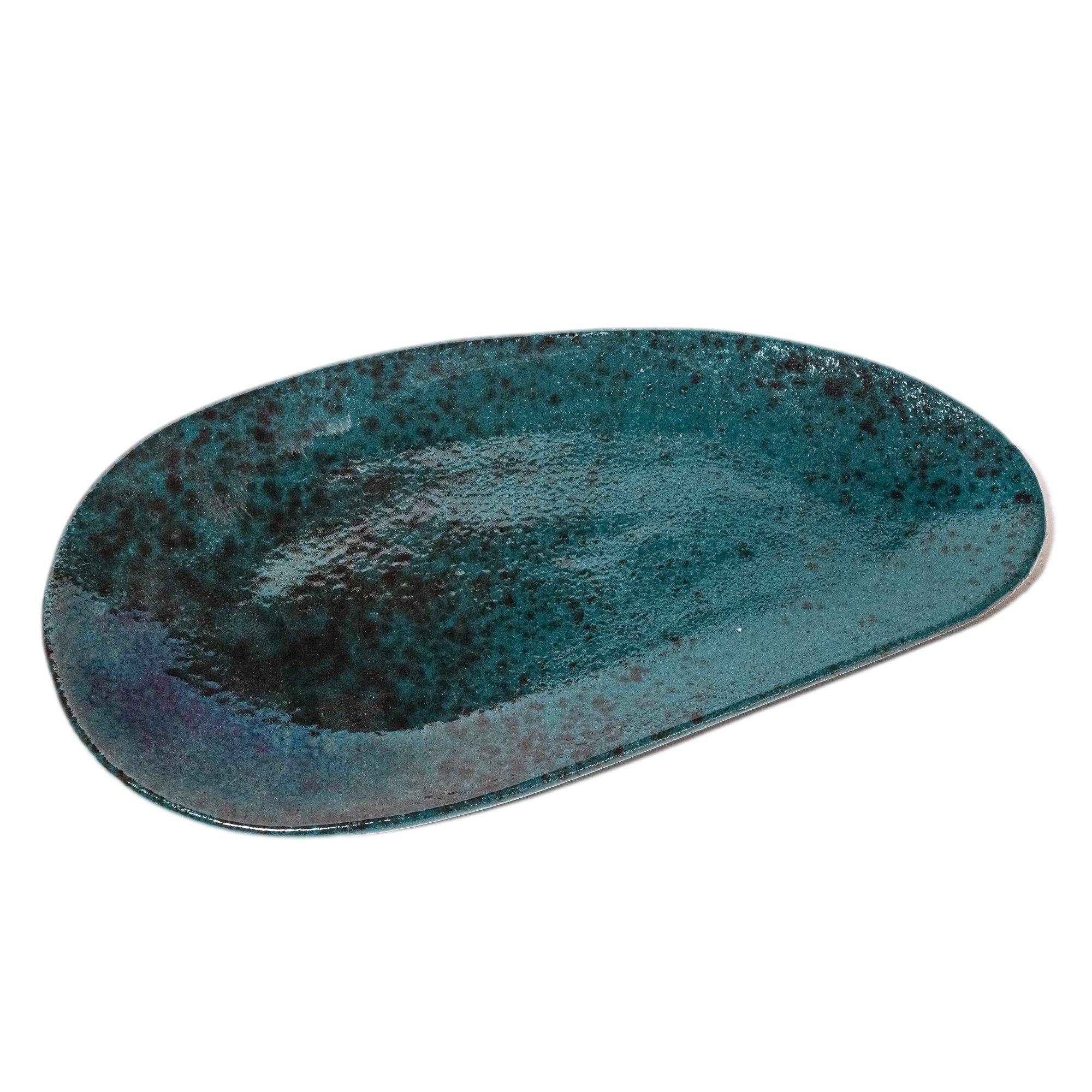 Copper And Teal Serving Tray - Chef May Shop