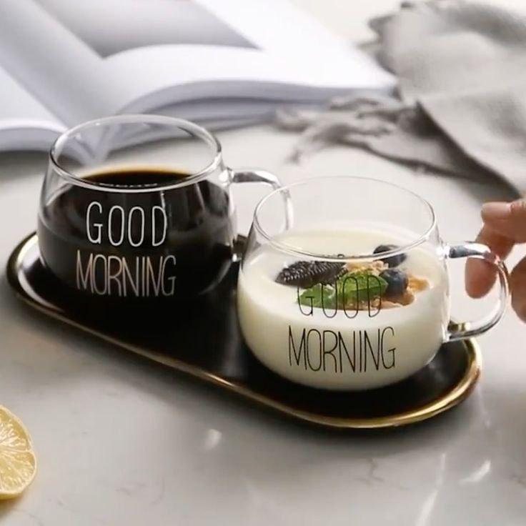 "Good Morning" Glass Mug - chefmay.com